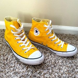 Yellow High Top Converse // 10.5 Womens or 8.5 Mens
